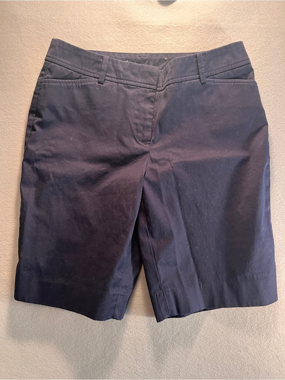Talbots Perfect Short 4P Petite Navy Blue Cotton Stretch Chino Shorts coastal